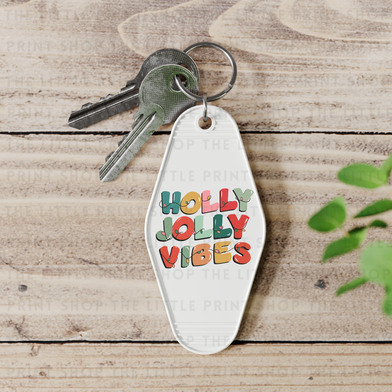 Holly Jolly Vibes - UV DTF Motel Keyring Decal