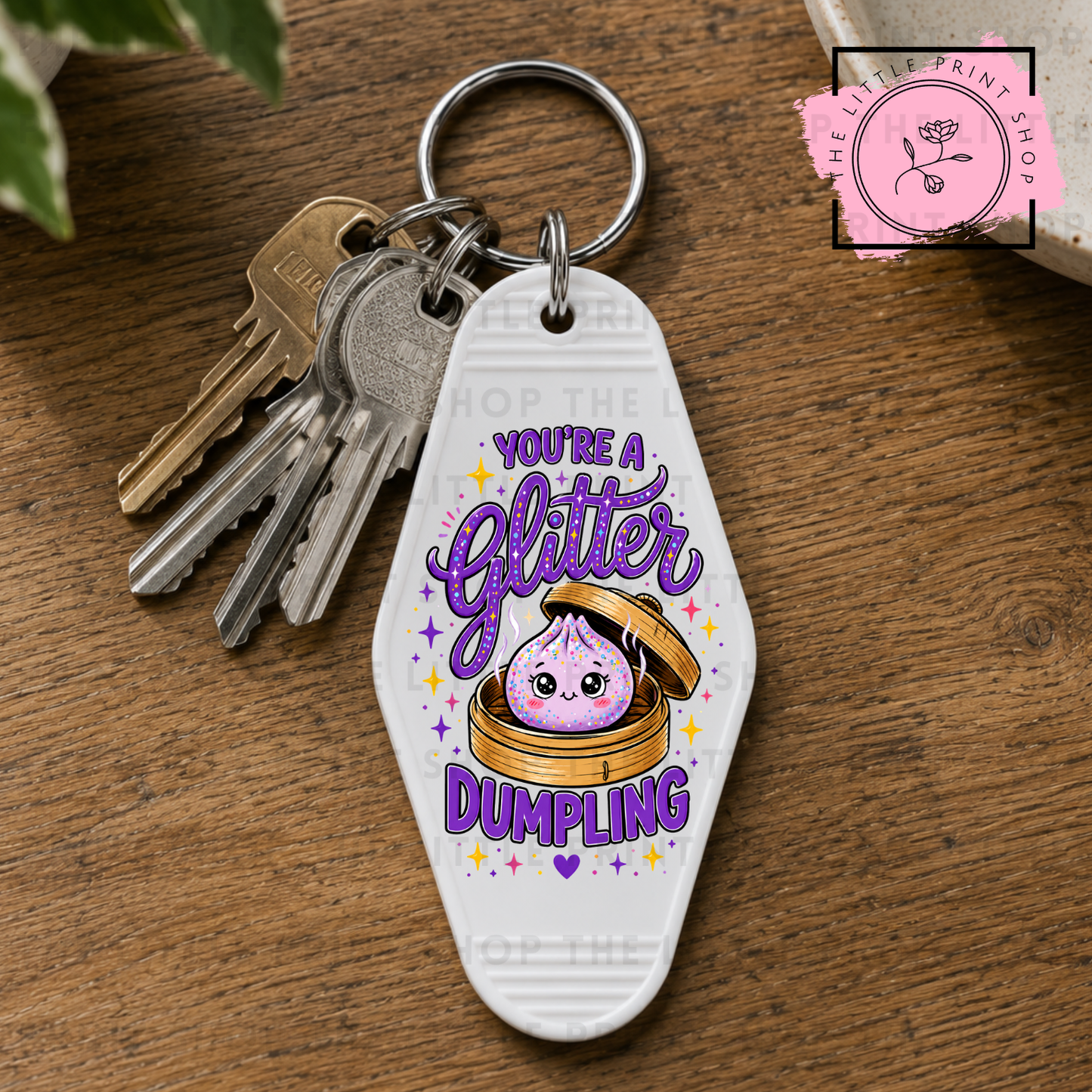 Glitter Dumpling - UV DTF Motel Keyring Decal