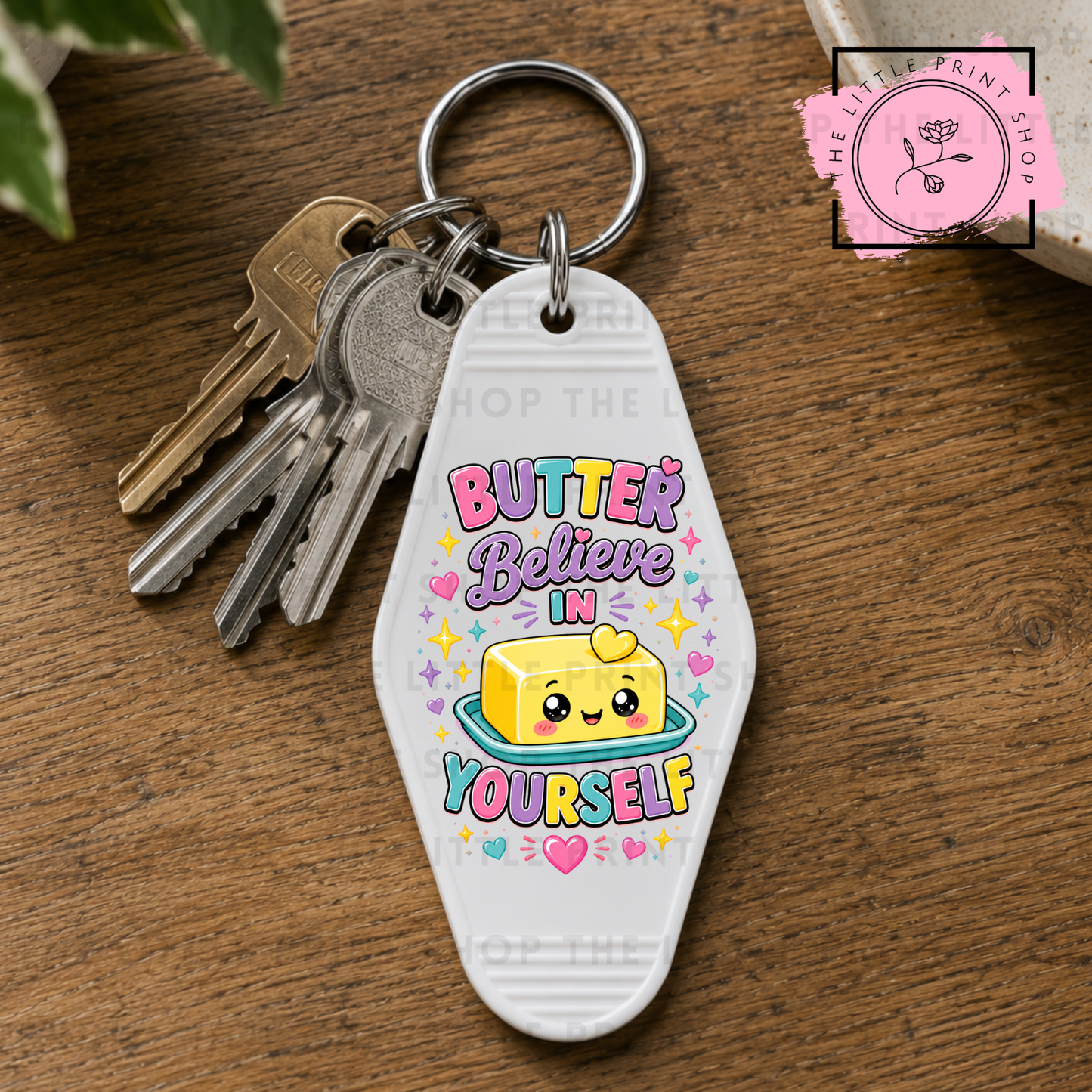 Butter - UV DTF Motel Keyring Decal