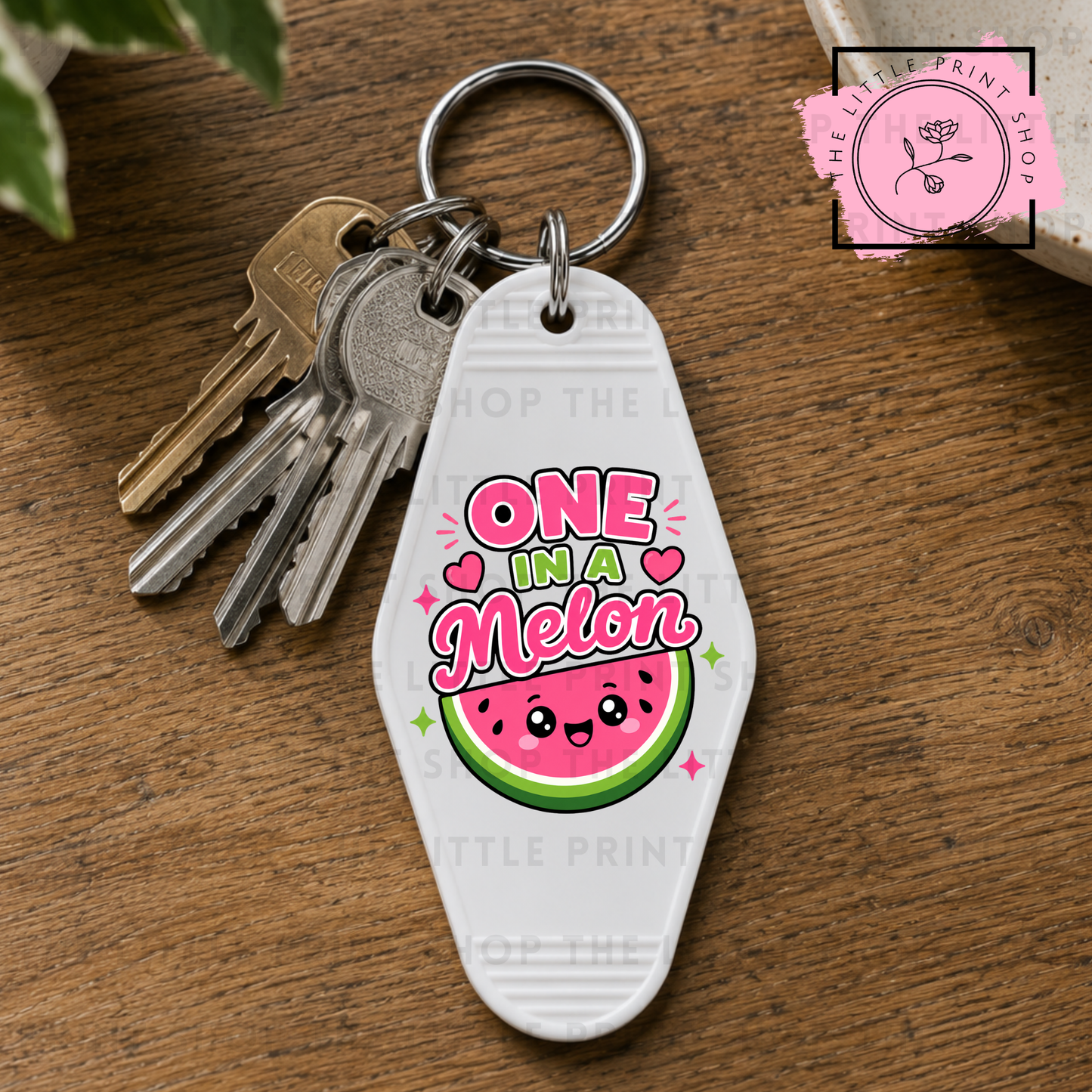 One In A Melon - UV DTF Motel Keyring Decal
