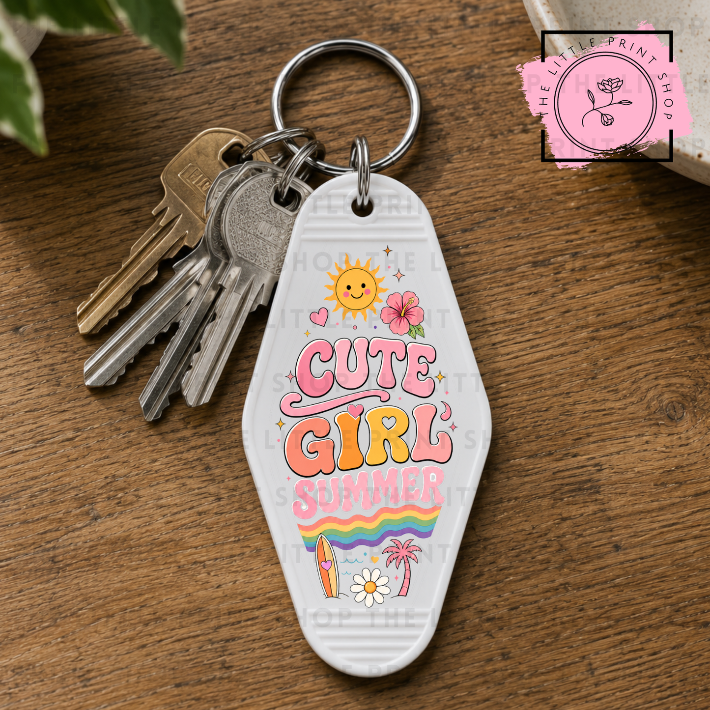 Cute Girl Summer - UV DTF Motel Keyring Decal