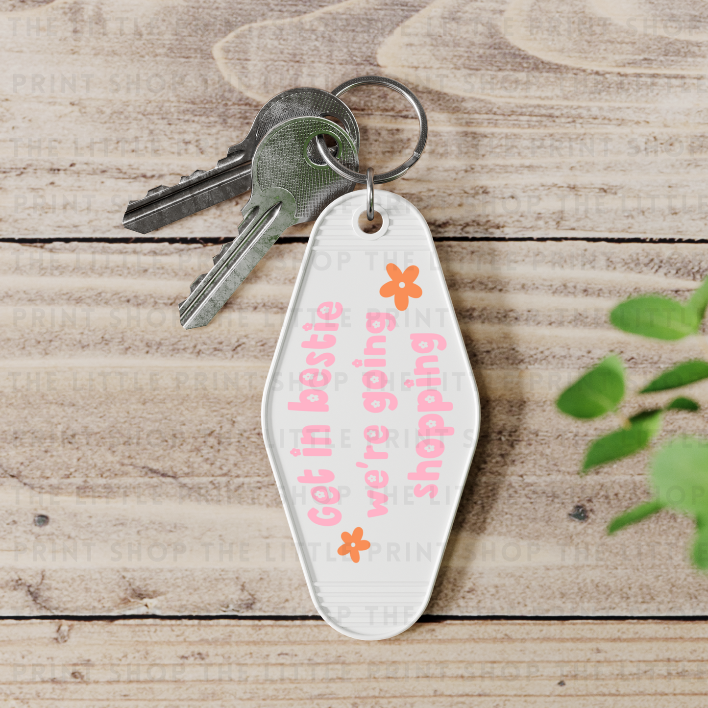 Get In Bestie - UV DTF Motel Keyring Decal