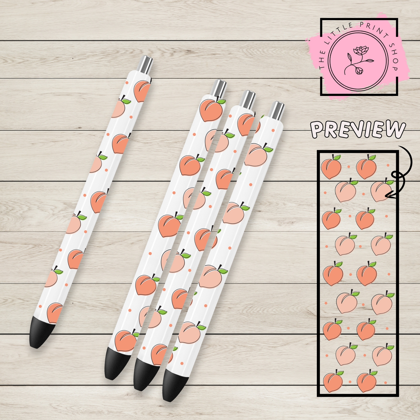 Peaches - UV DTF Pen Wrap Decal