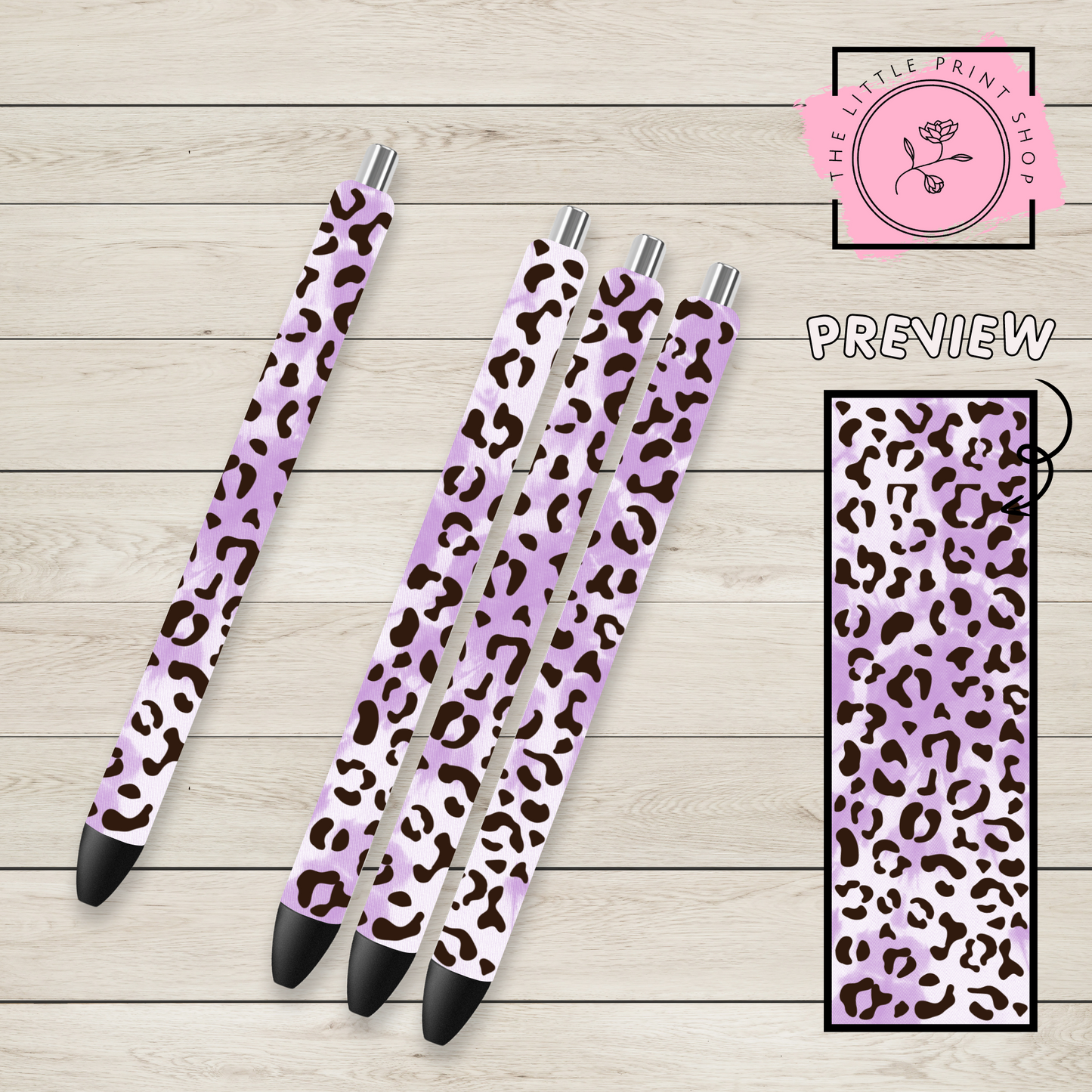 Purple Leopard Print - UV DTF Pen Wrap Decal