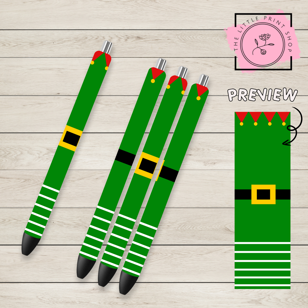 Santa's Elf - UV DTF Pen Wrap Decal