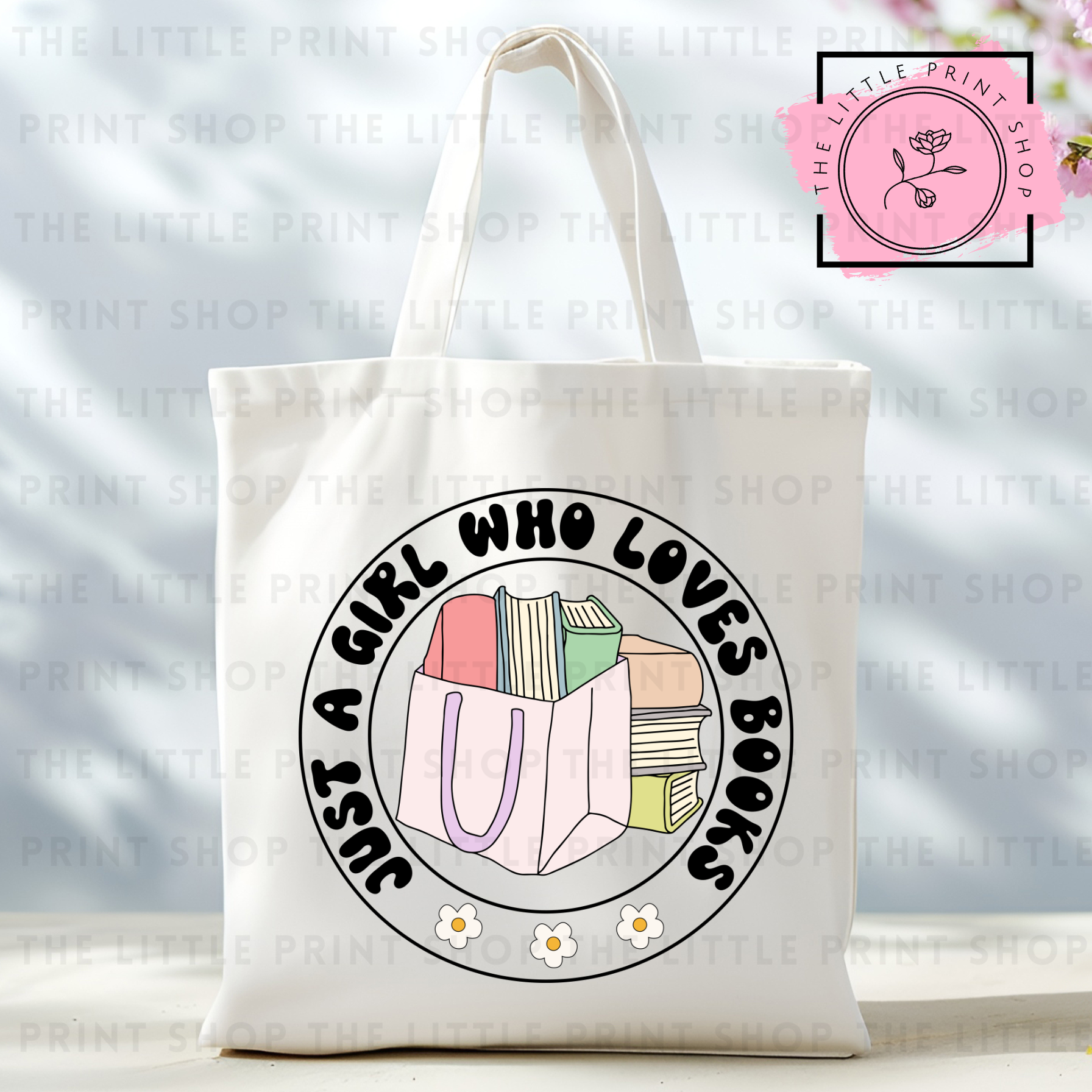 Just A Girl Tote Bag DTF Transfer