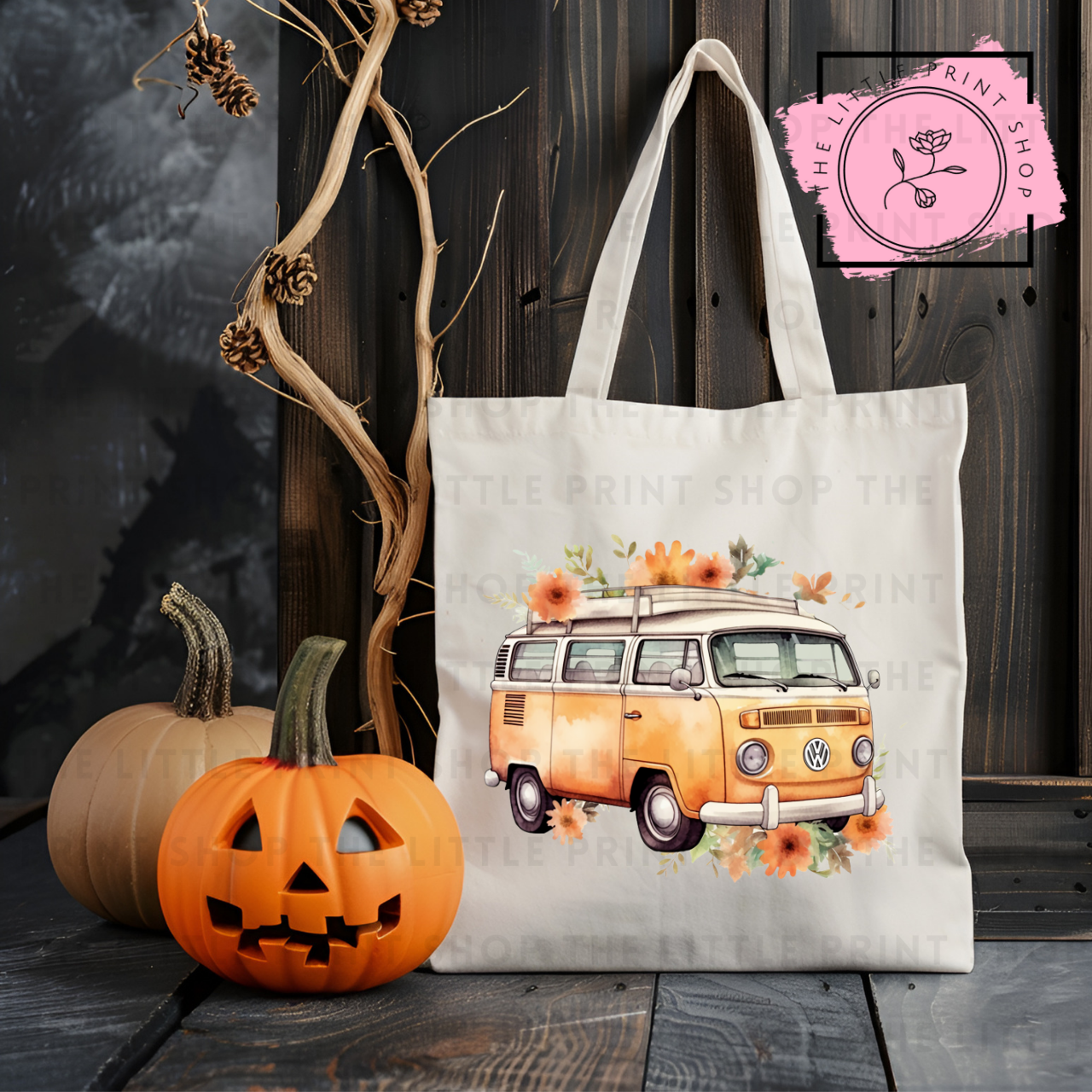 Autumn Camper Van - Tote Bag DTF Transfer