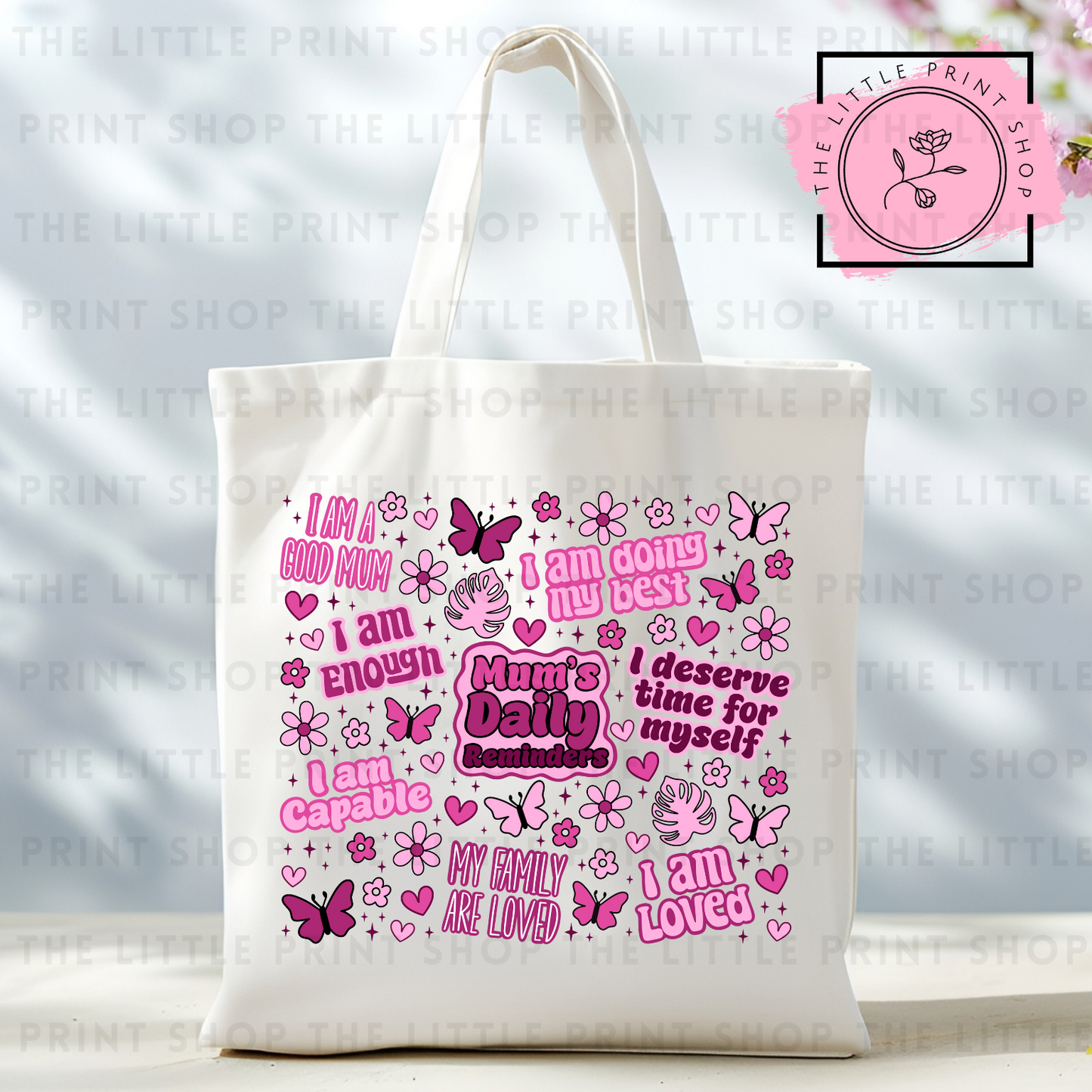 Mum's Daily Reminders - Tote Bag DTF Transfer