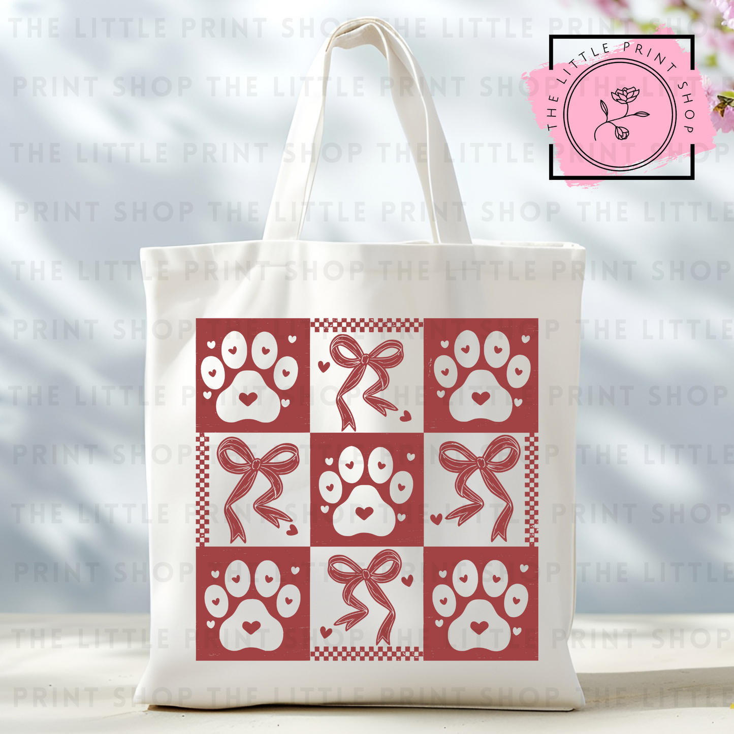 Paw Bows - Tote Bag DTF Transfer