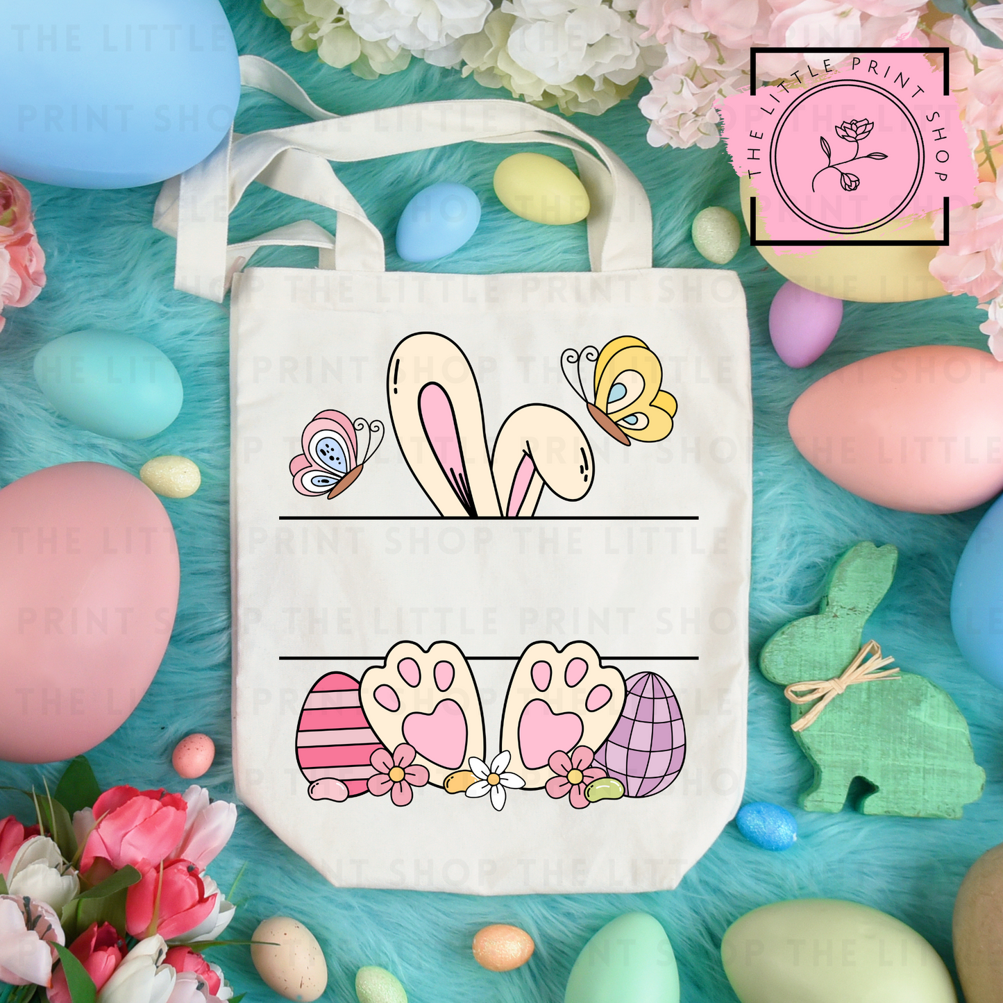 Pink Bunny Ears - Tote Bag DTF Transfer
