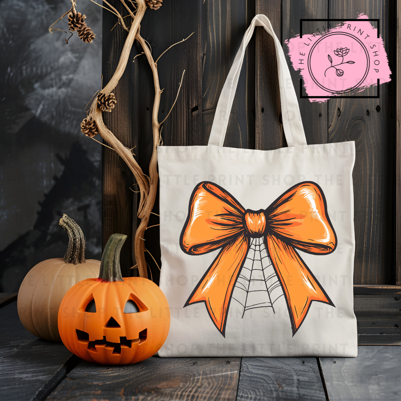 Spider Bow - Tote Bag DTF Transfer