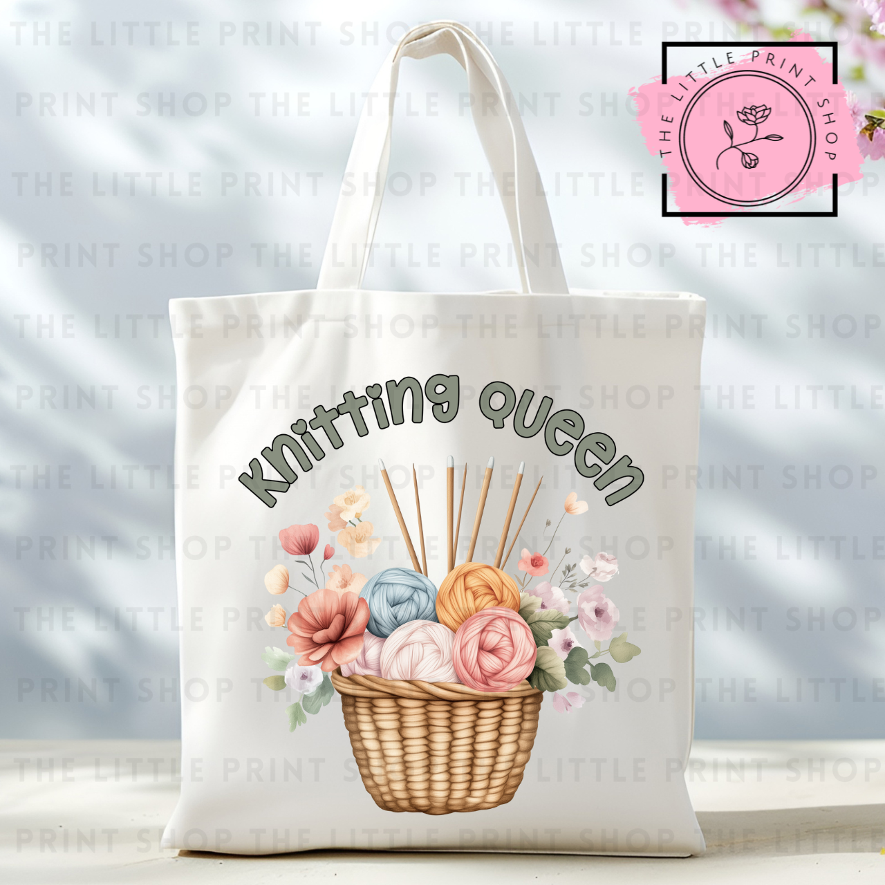 Knitting Queen - Tote Bag DTF Transfer