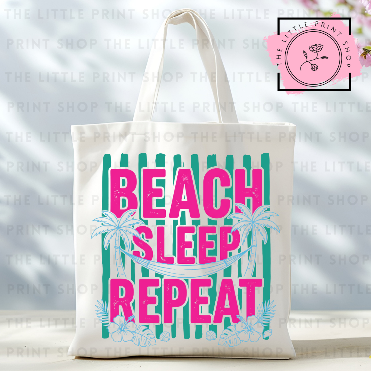 Beach Sleep Repeat - Tote Bag DTF Transfer