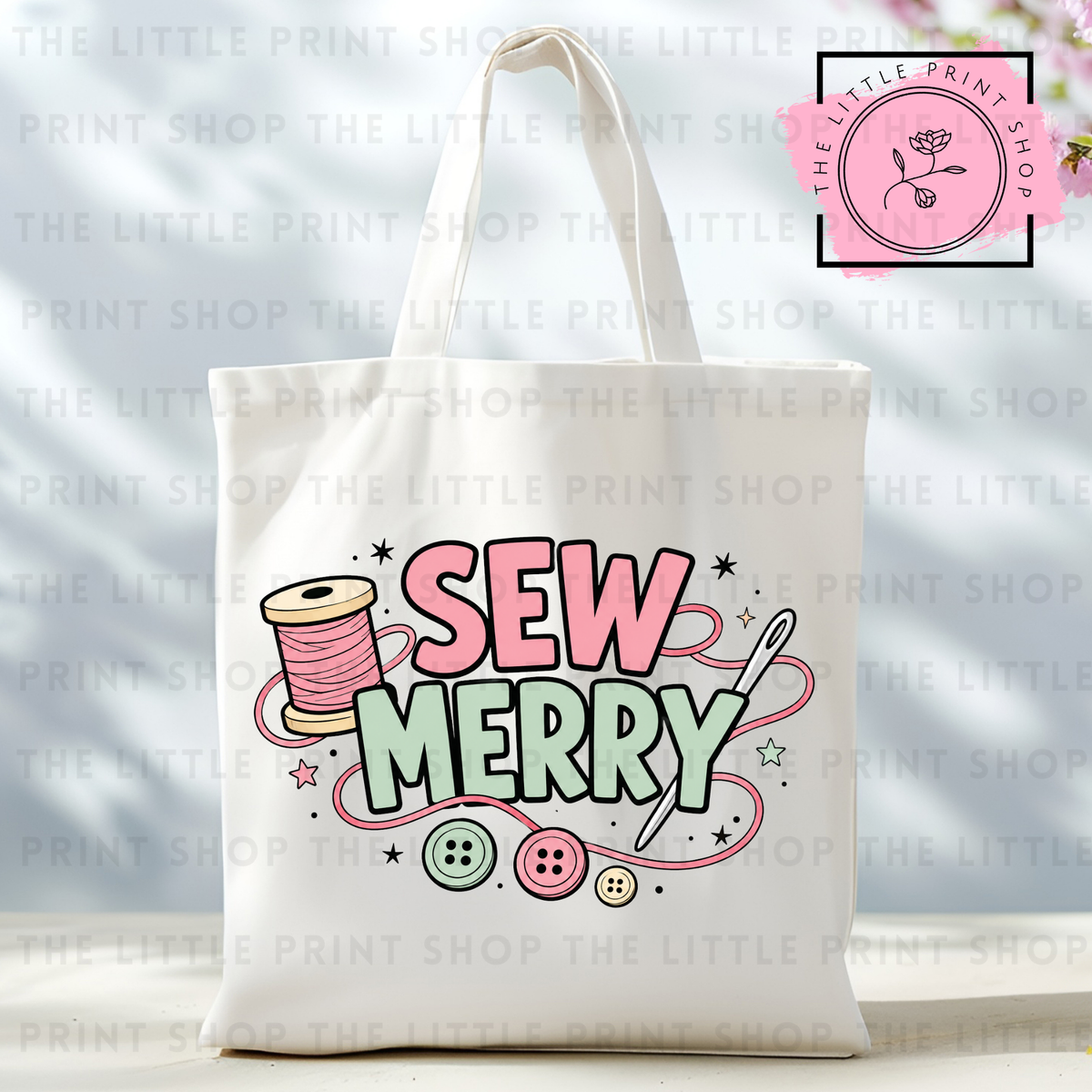 Sew Merry - Tote Bag DTF Transfer