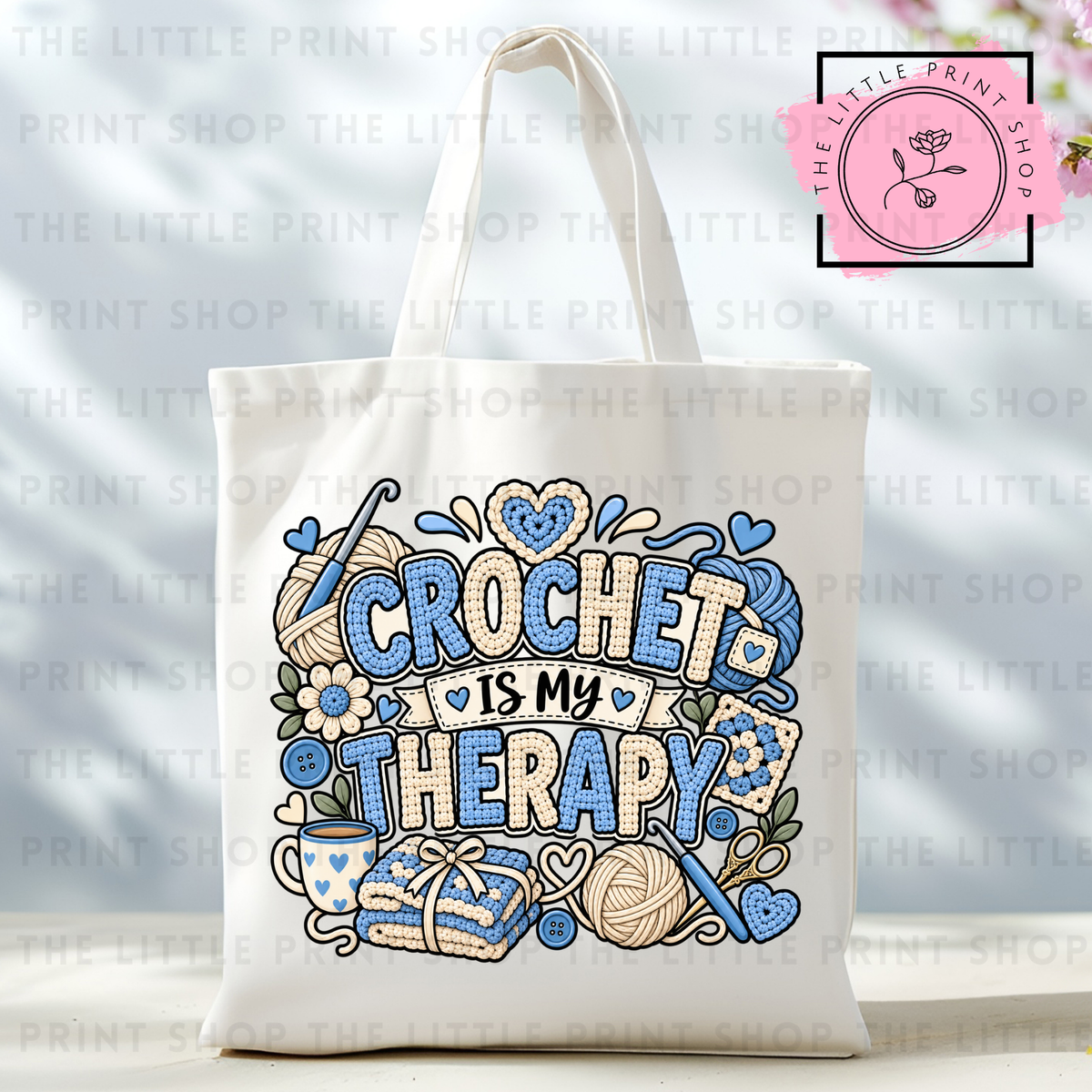 Crochet Is My Therapy - Tote Bag DTF Transfer