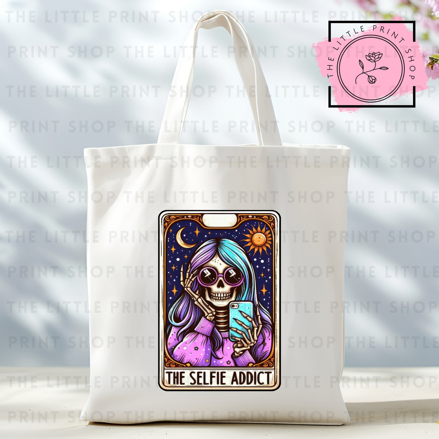 The Selfie Addict - Tote Bag DTF Transfer