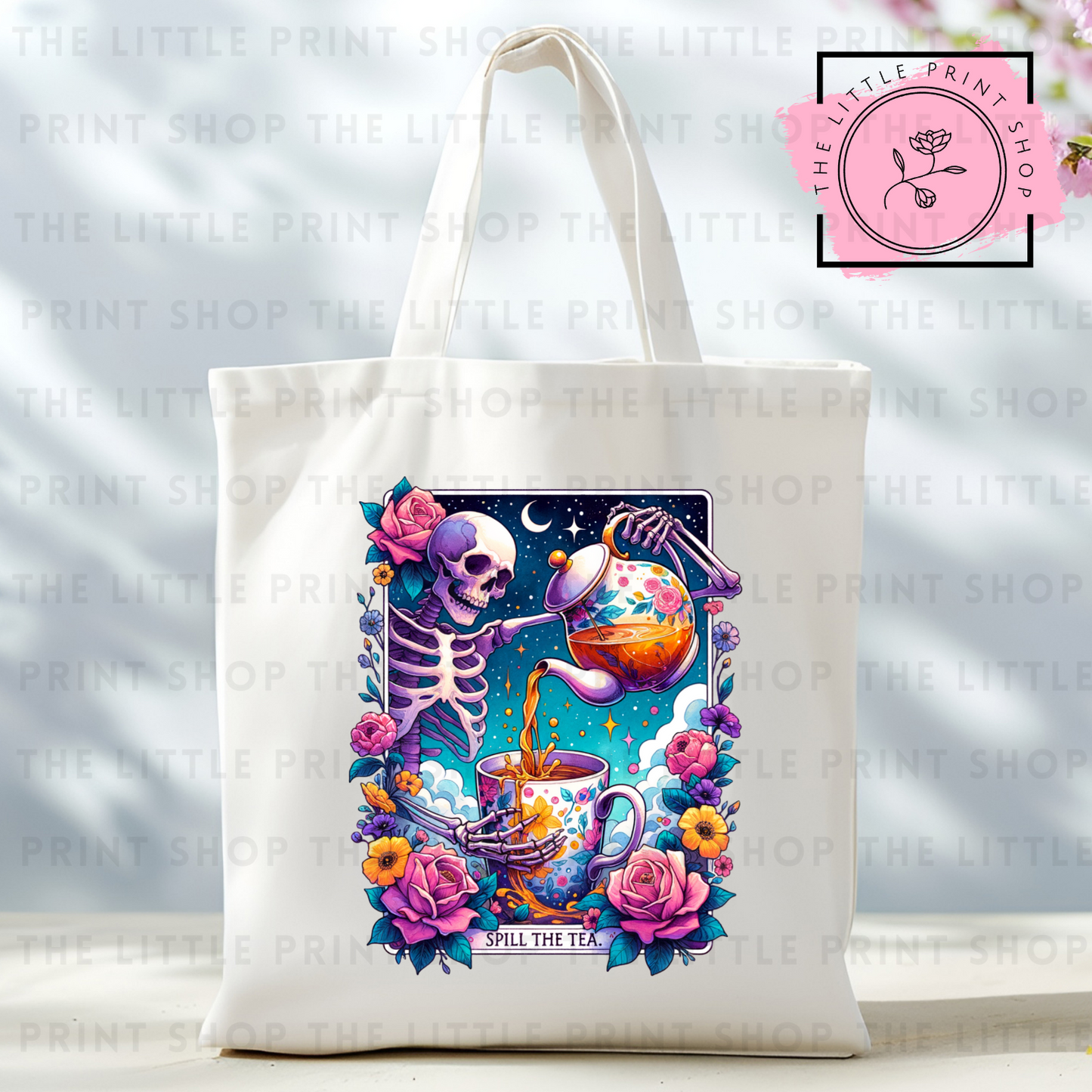 Spill The Tea - Tote Bag DTF Transfer