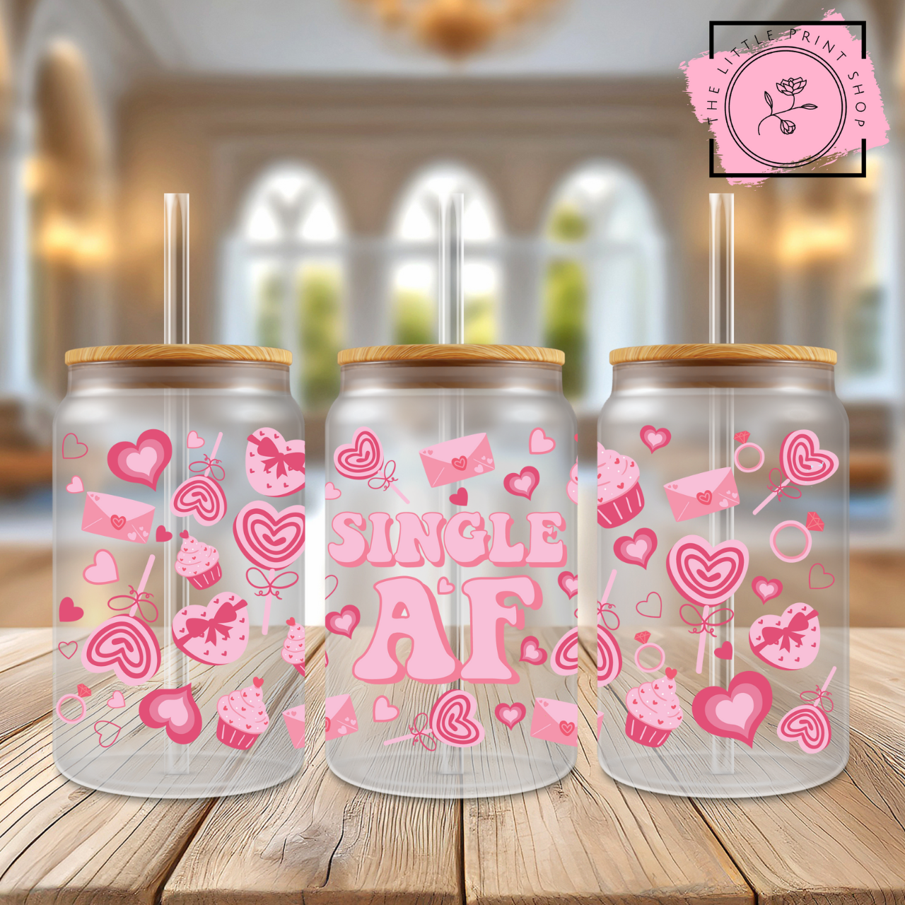 Single AF - 16oz Libbey Glass Printed UV DTF Wrap