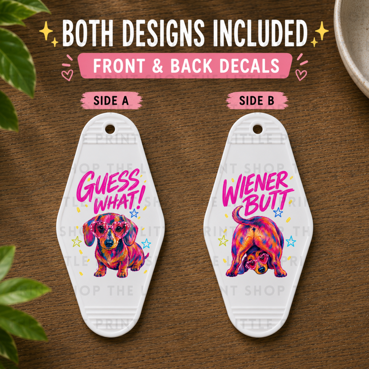 Guess What - UV DTF Motel Keyring Decal