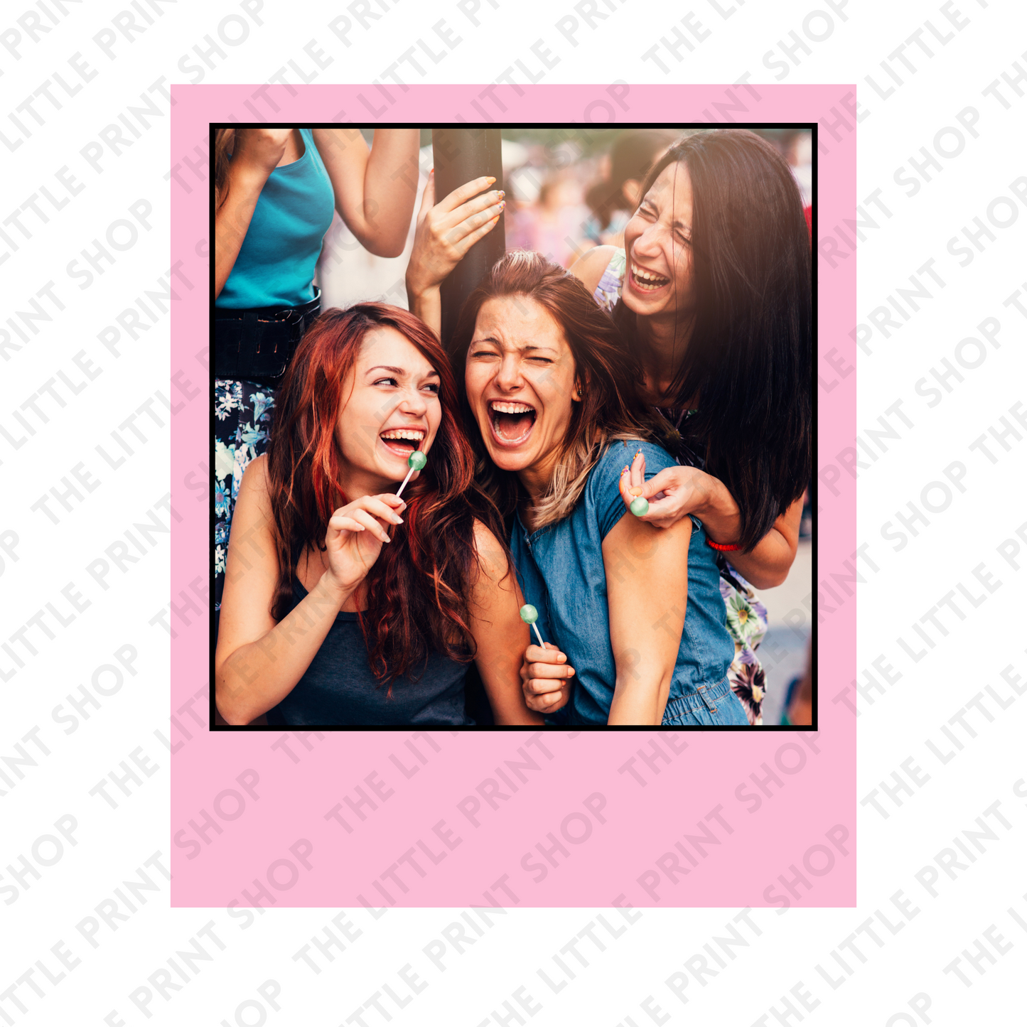 Pink Polaroid - Plain or Add Message - UV DTF 3 inch Decals