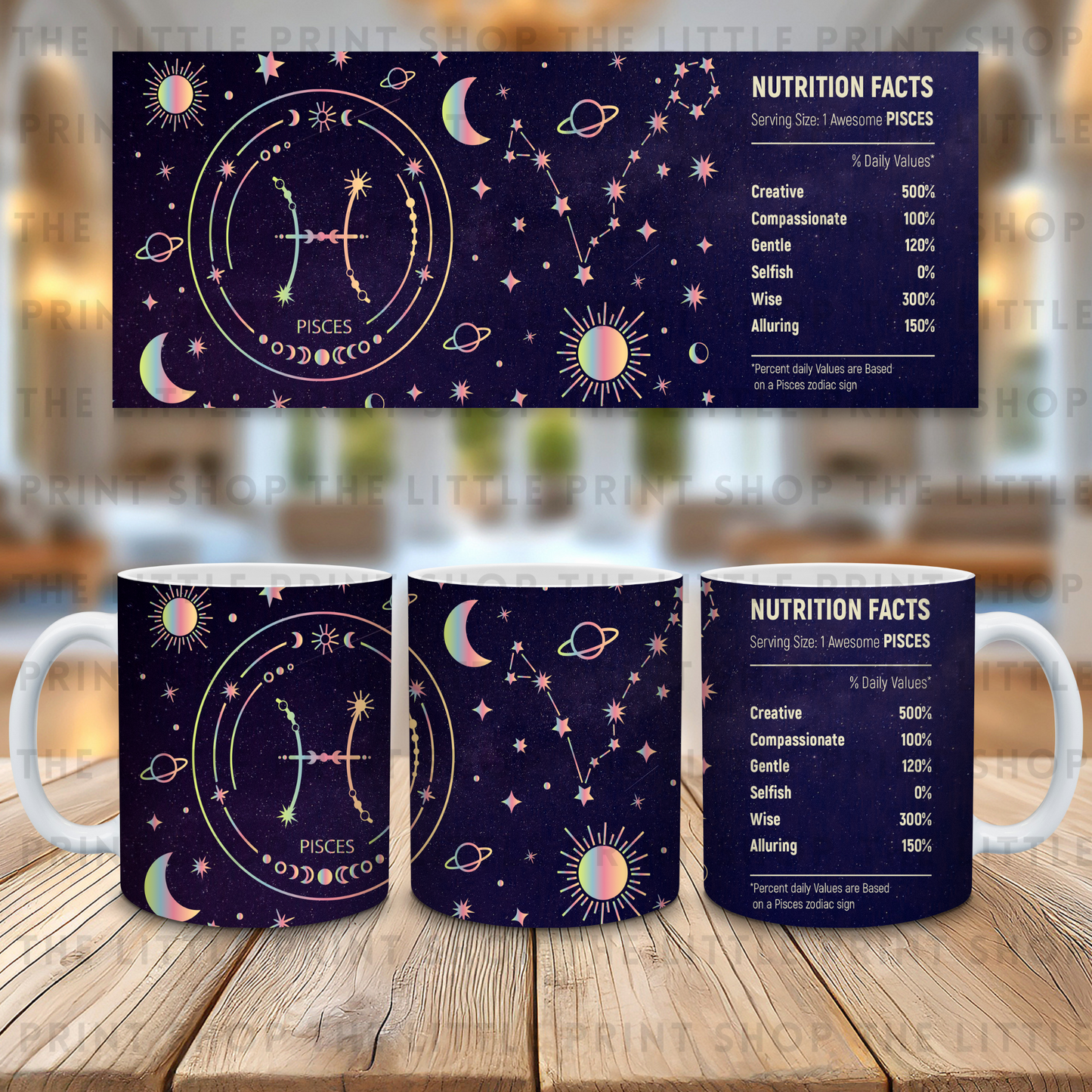 Star Sign - Pisces - 11oz Sublimation Wrap