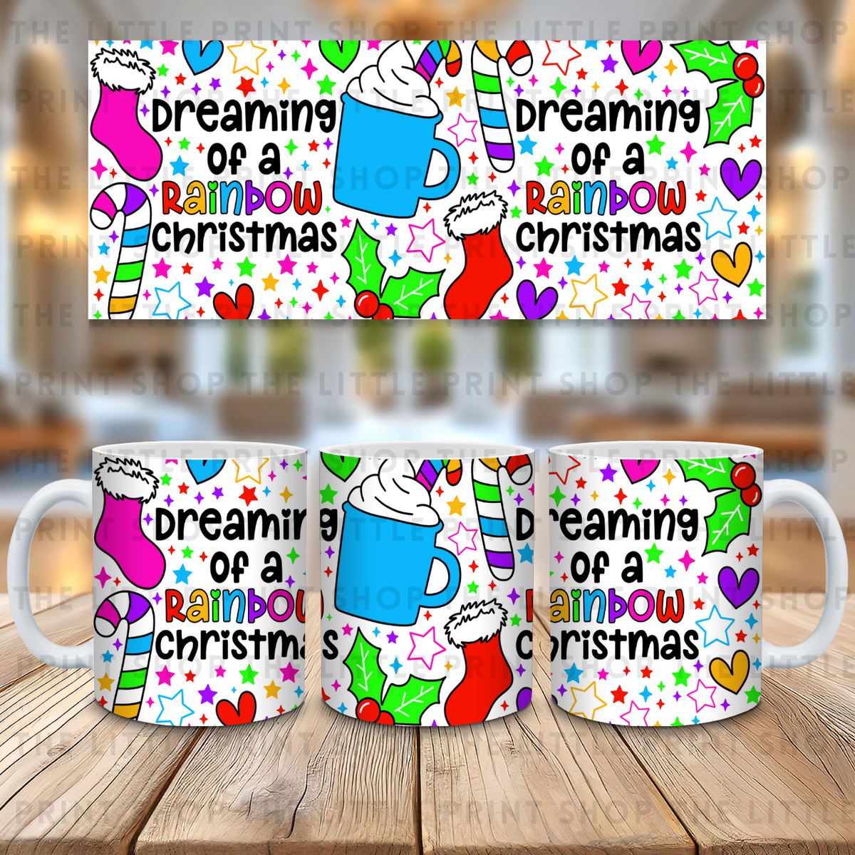 Rainbow Christmas - 11oz Sublimation Wrap