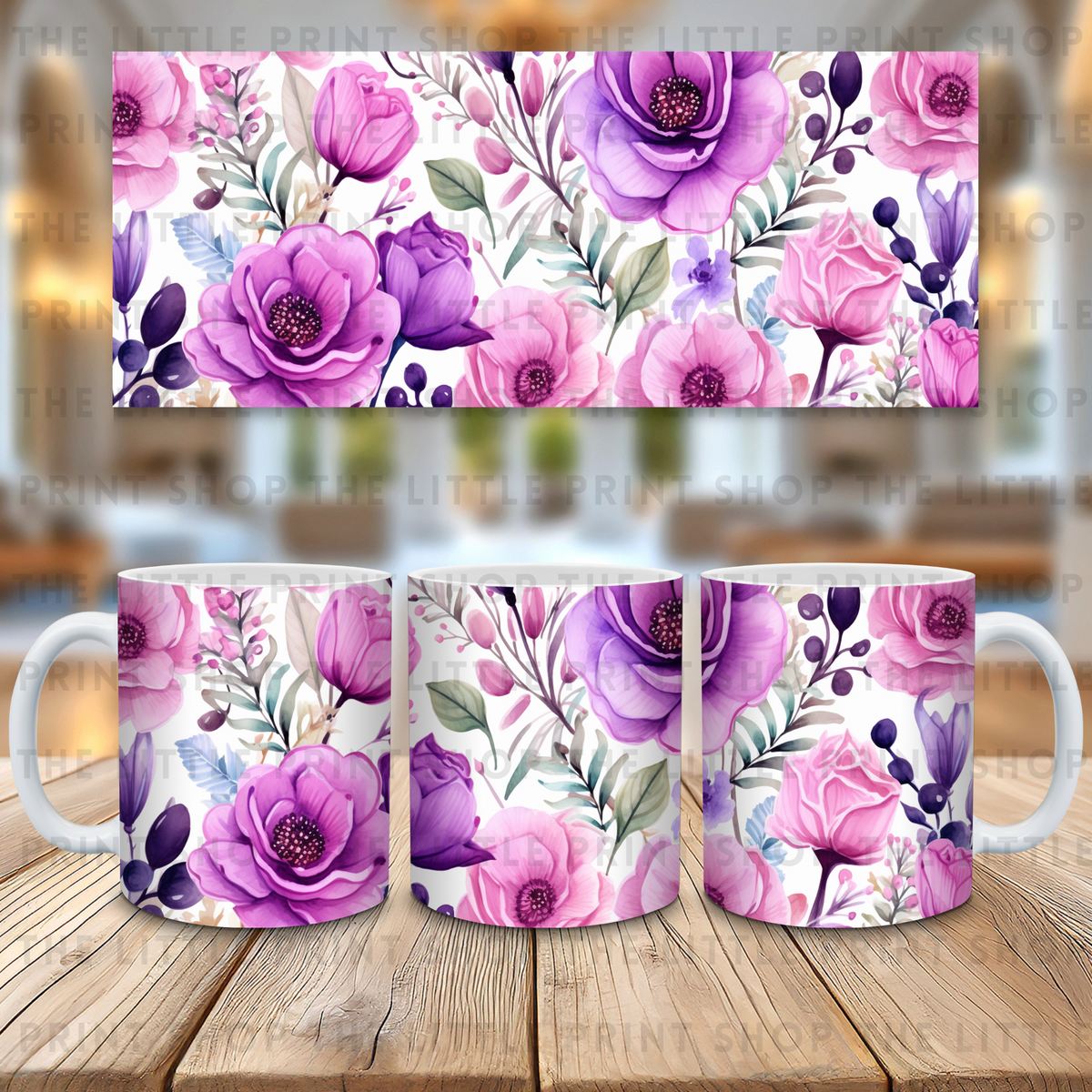 Purple Flowers - 11oz Sublimation Wrap