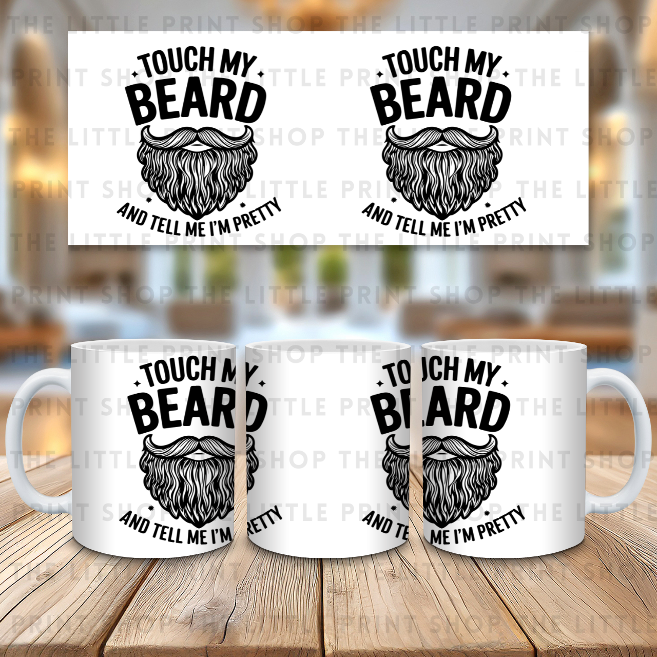 Touch My Beard - 11oz Sublimation Wrap