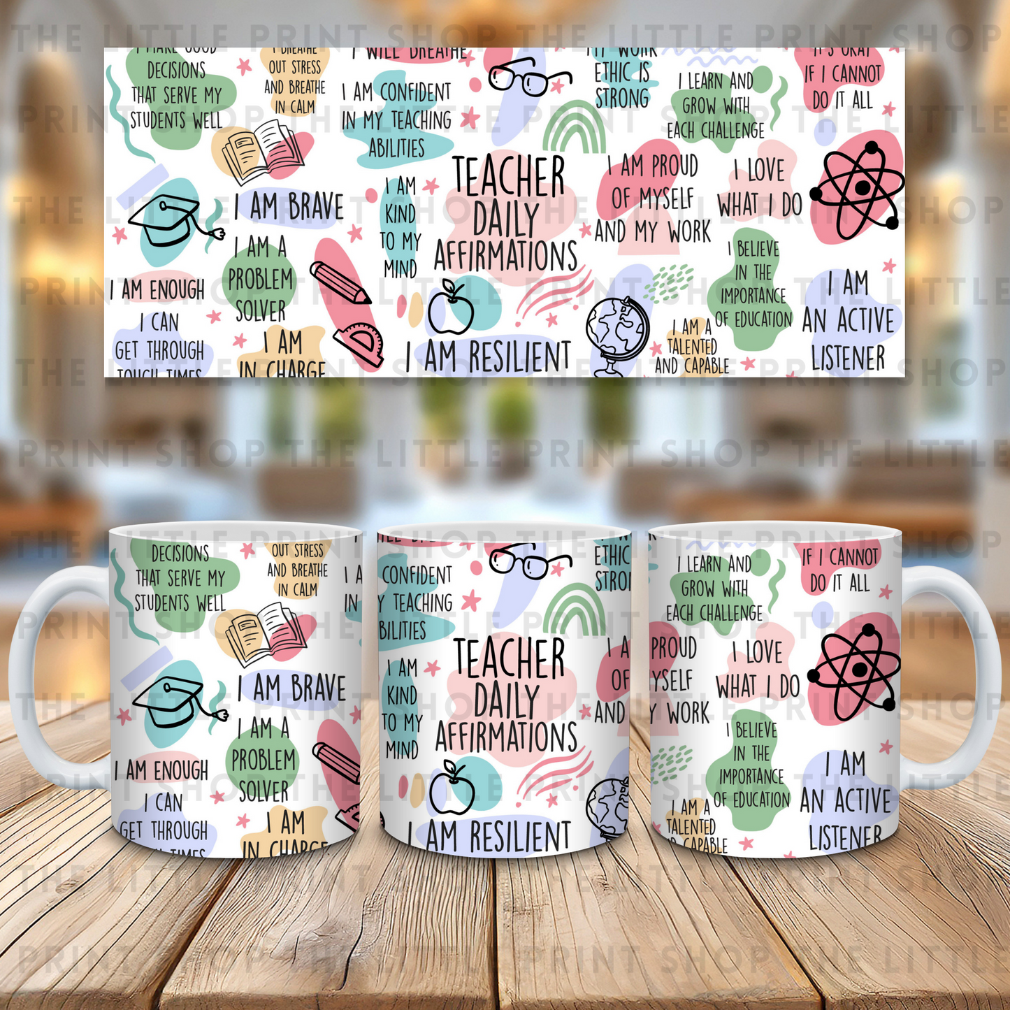Teacher Affirmations - 11oz Sublimation Wrap