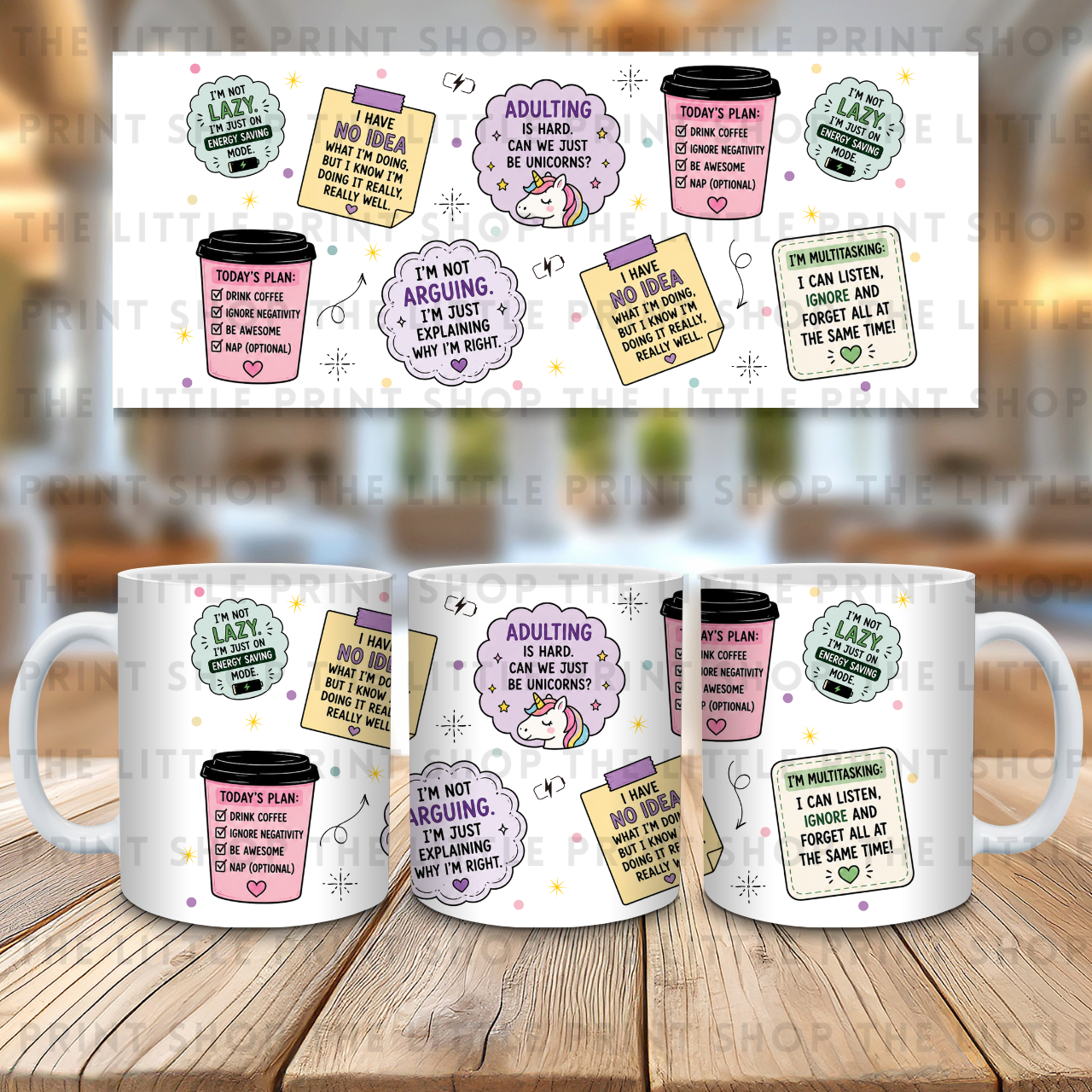 Adult Life Affirmations - 11oz Sublimation Wrap