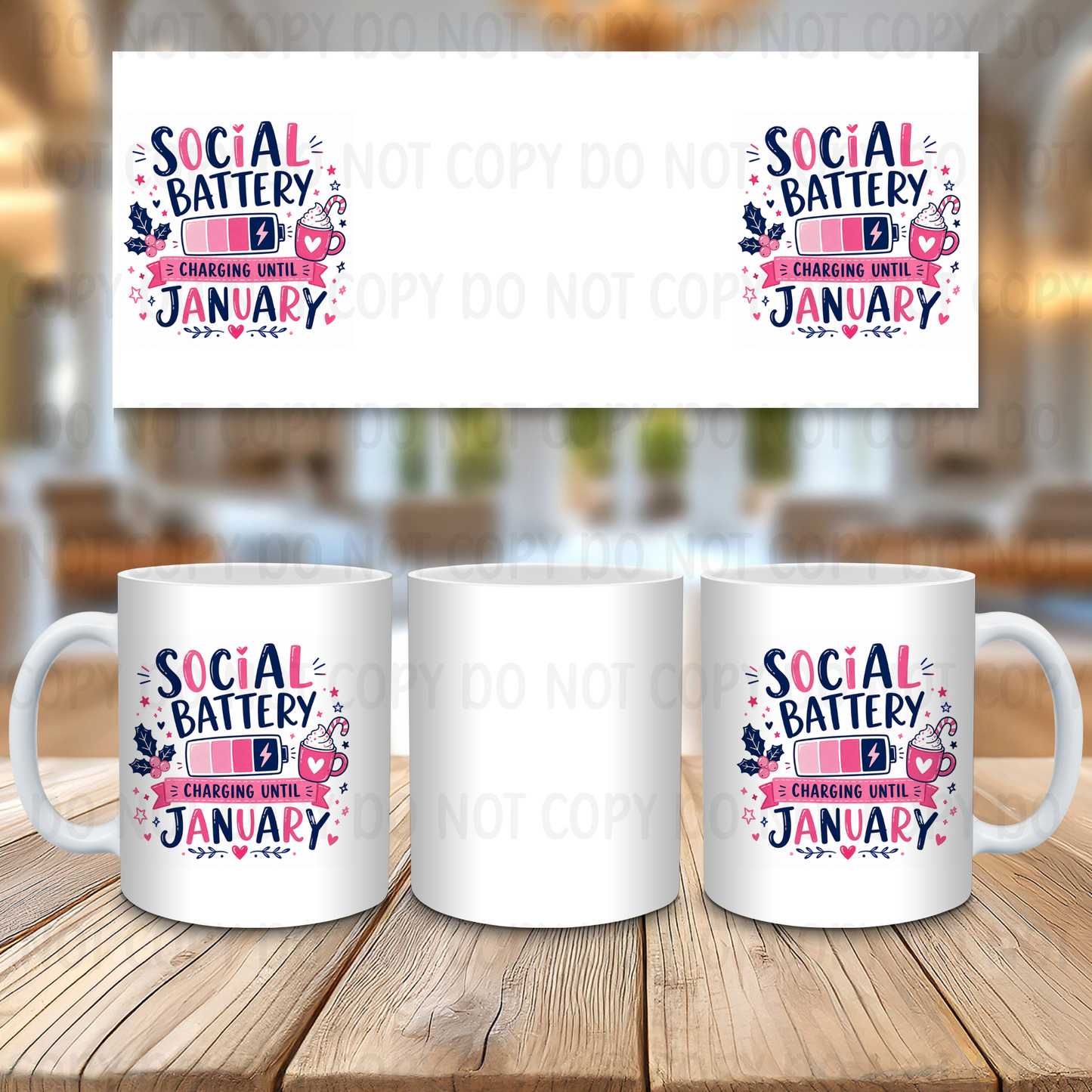 Social Battery - 11oz Sublimation Wrap