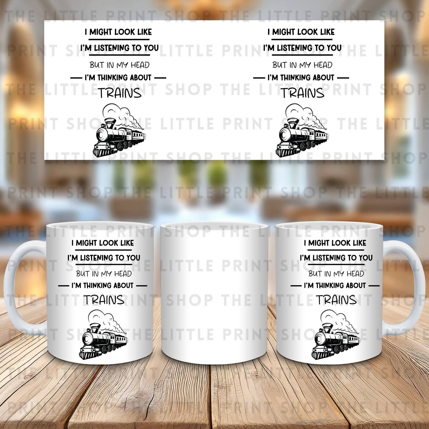 Thinking About Trains - 11oz Sublimation Wrap