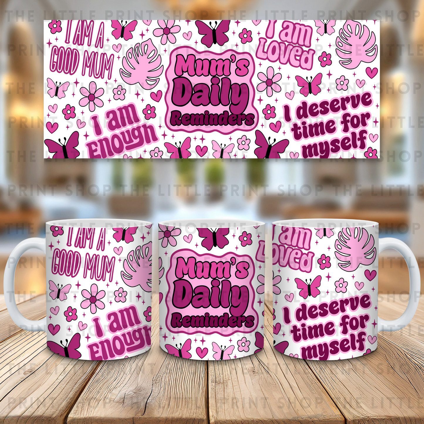 Mum's Daily Reminders - 11oz Sublimation Wrap