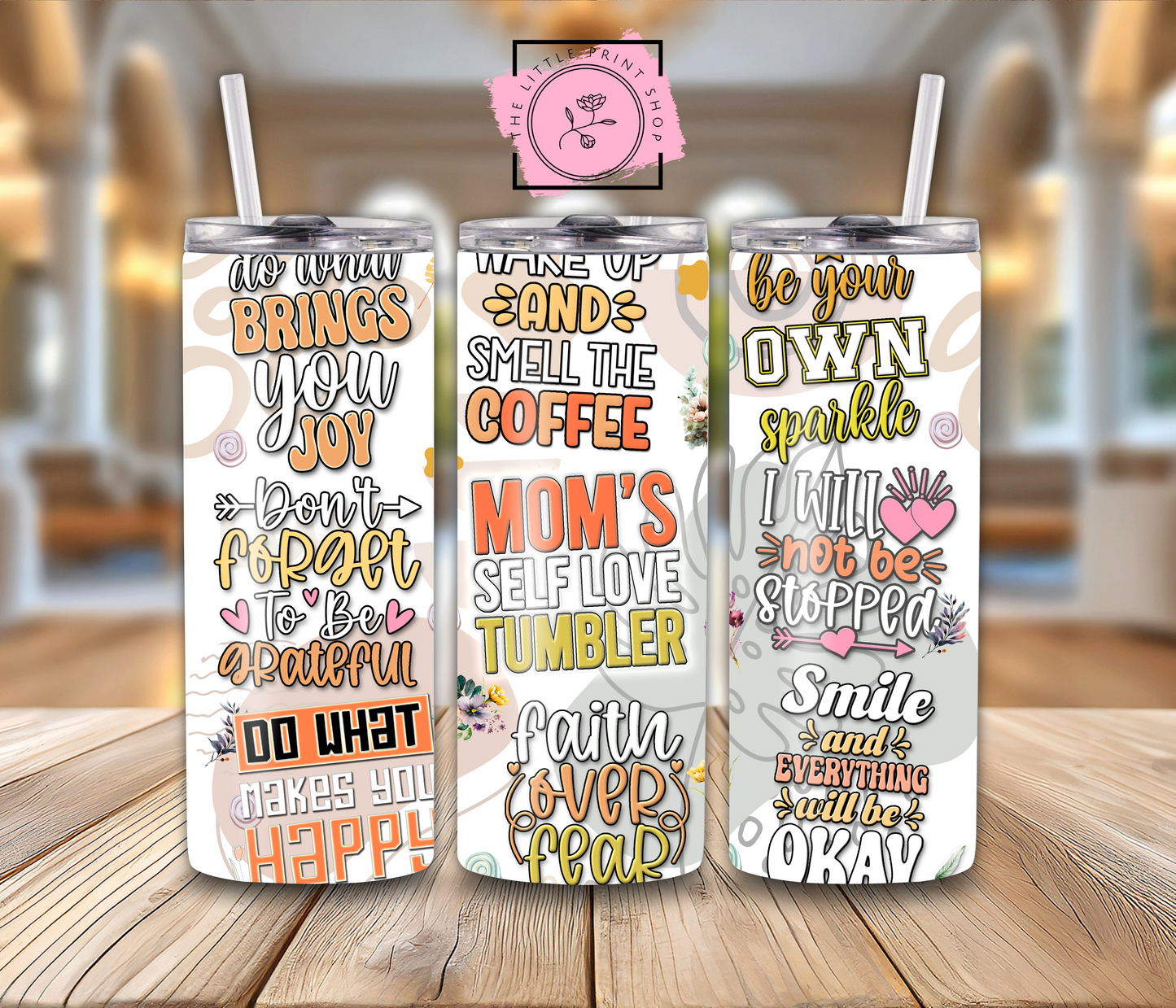Mom's Self Love - Orange - 20oz Sublimation Wrap