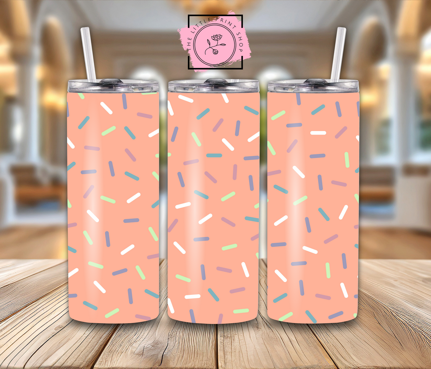 Sprinkles - Peach - 20oz Sublimation Wrap