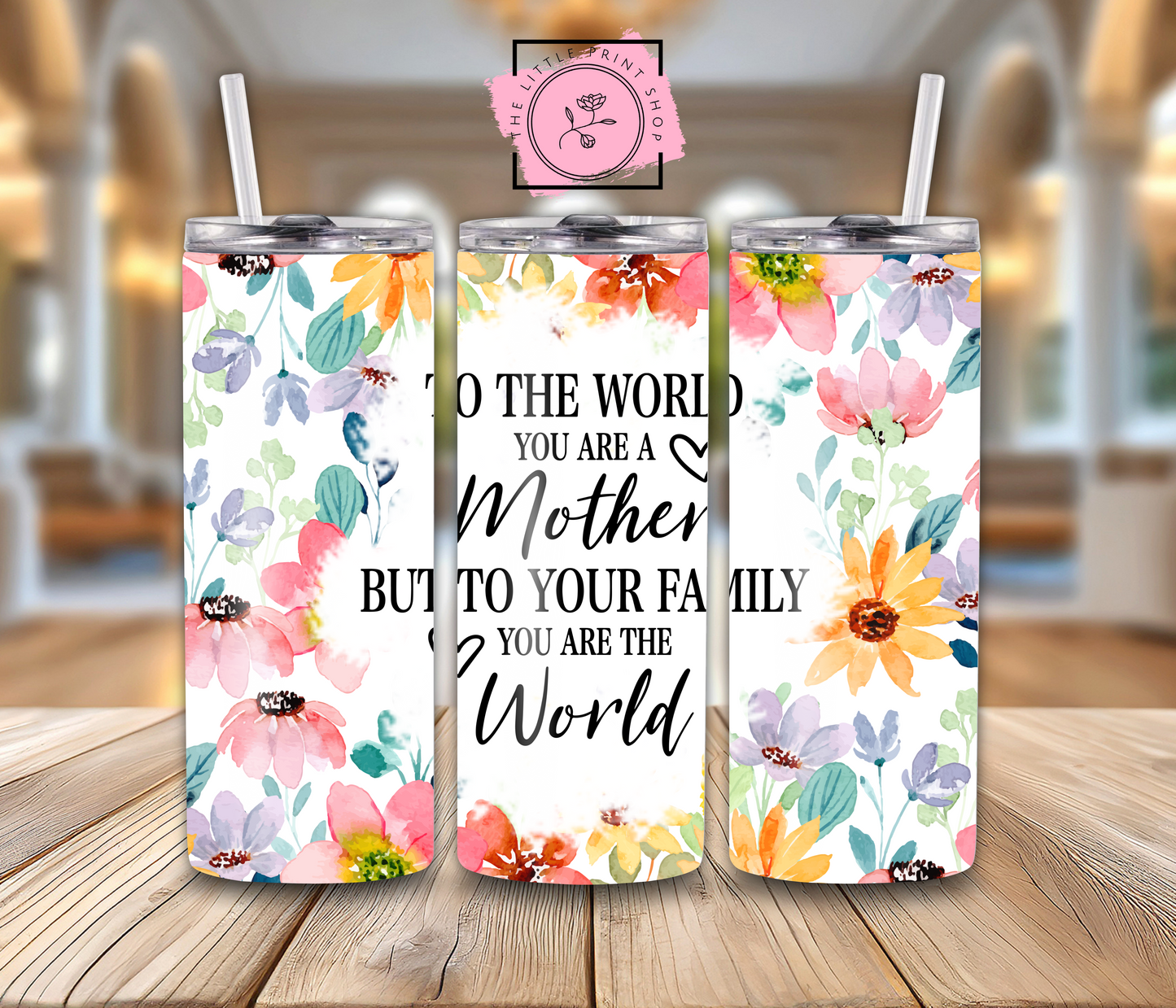 To The World Floral - 20oz Sublimation Wrap