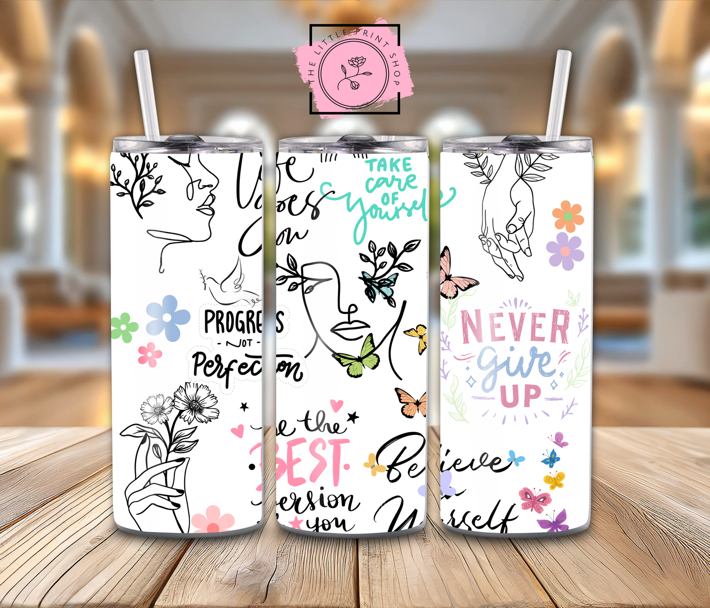 Never Give Up - 20oz Sublimation Wrap