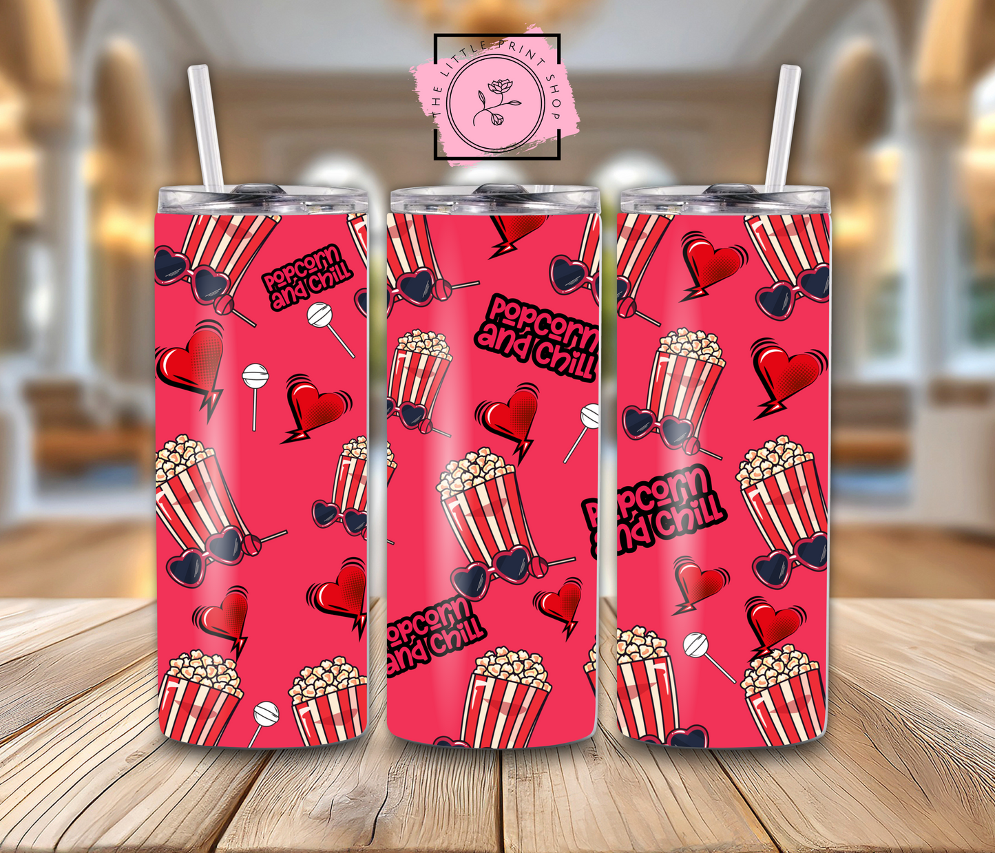 Popcorn & Chill - 20oz Sublimation Wrap