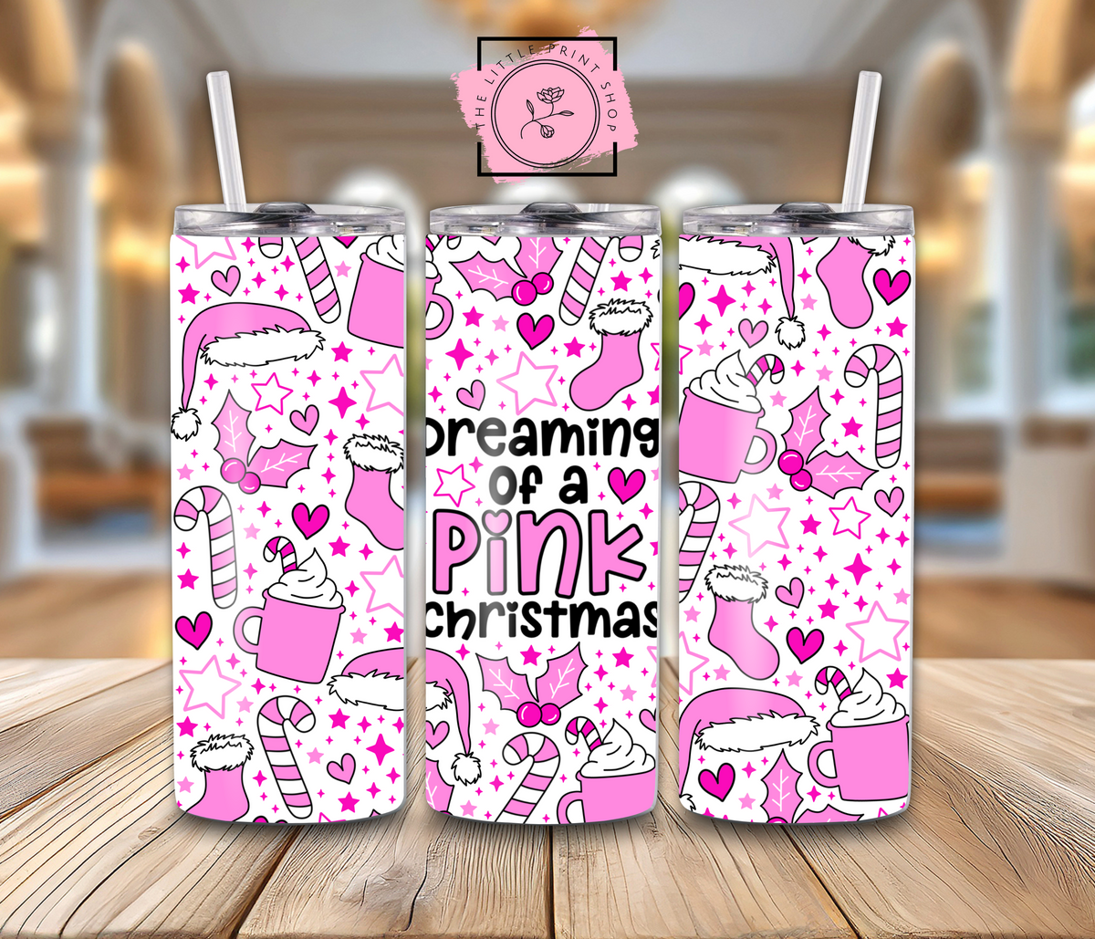 Pink Christmas - 20oz Sublimation Wrap