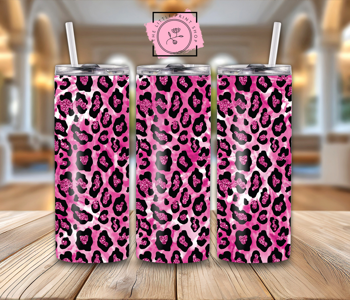 Pink Leopard Print - 20oz Sublimation Wrap