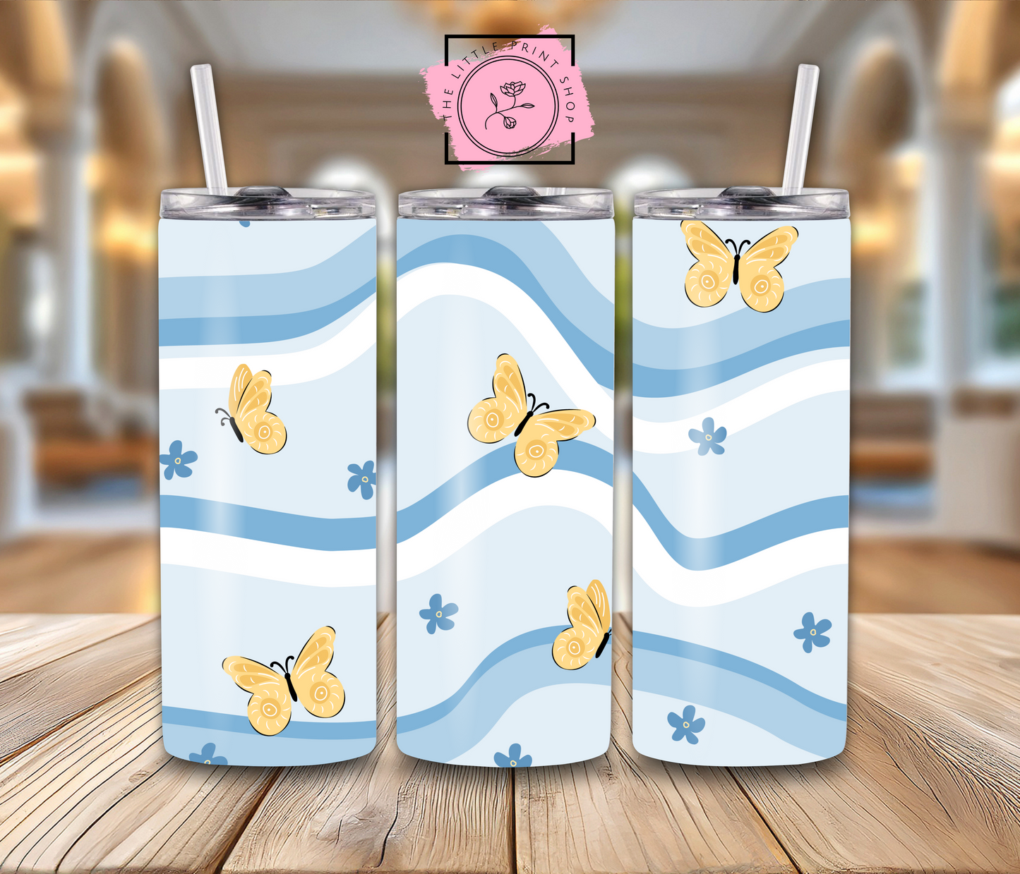 Butterfly Swirls - 20oz Sublimation Wrap
