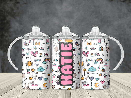 Cute Icons - Custom Name - 12oz Sublimation Wrap