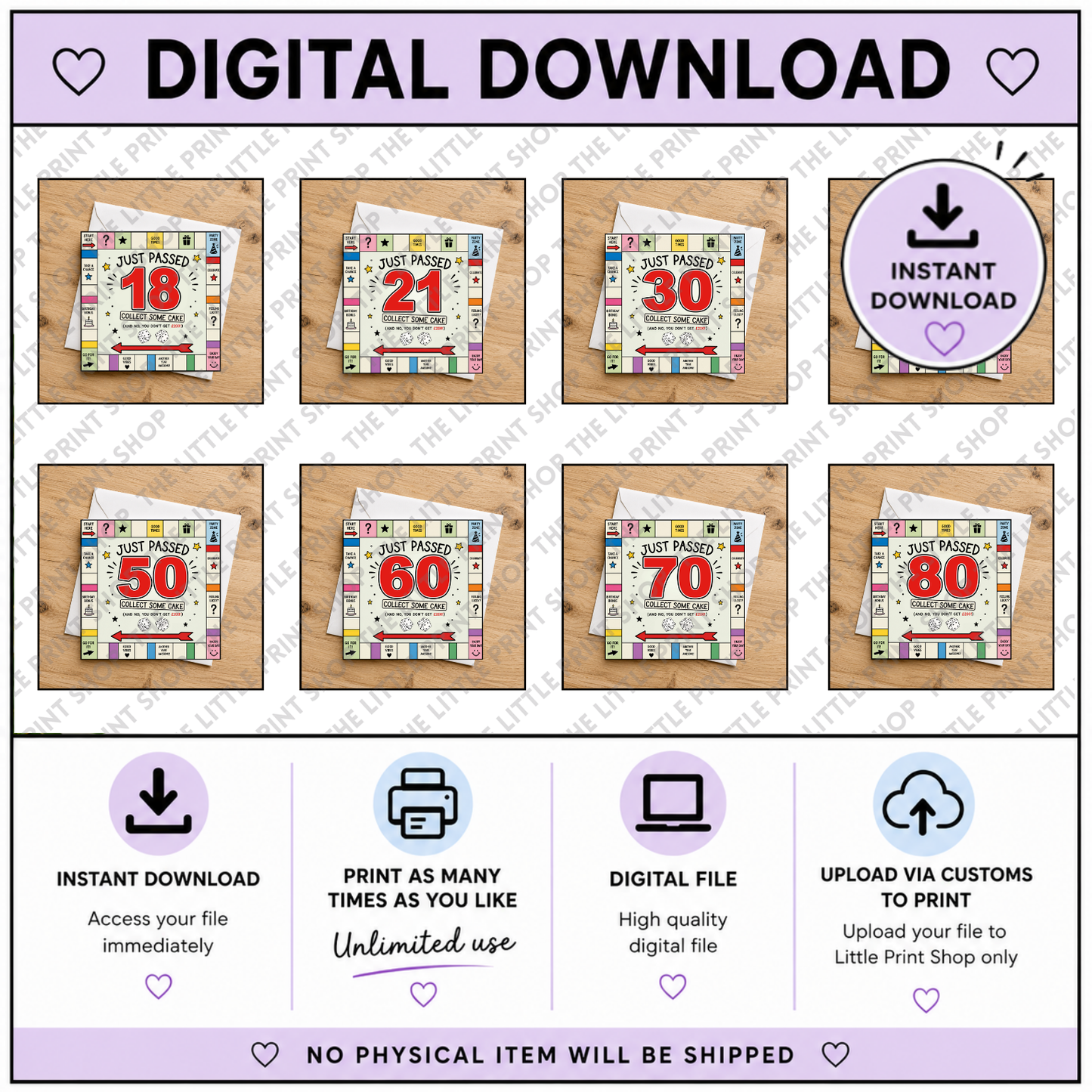 Board Game Milestone Birthdays - Digital Product