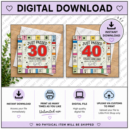 Board Game Milestone Birthdays - Digital Product