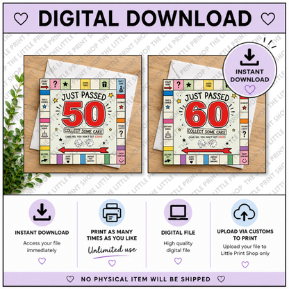 Board Game Milestone Birthdays - Digital Product