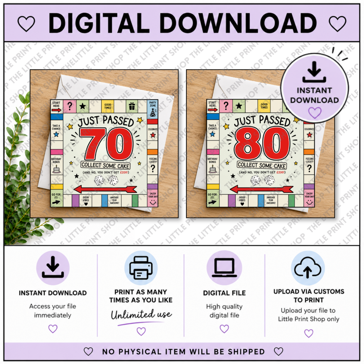 Board Game Milestone Birthdays - Digital Product