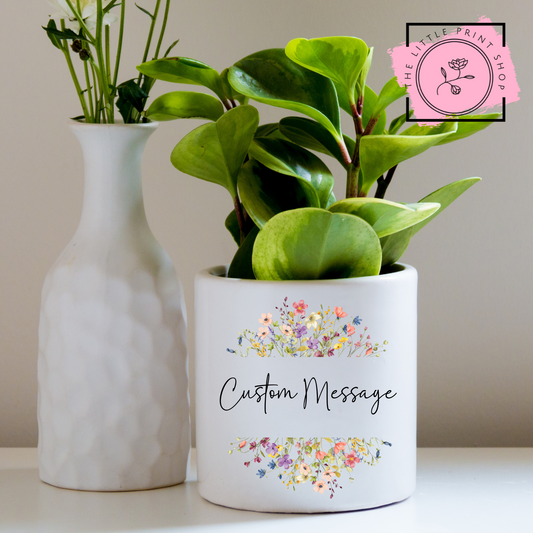 Spring Floral Border - Custom Message - UV DTF 4 inch Decals