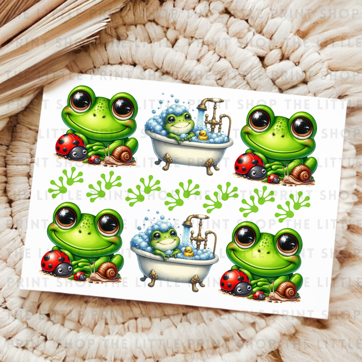 Frogs - UV DTF 8x6 Decal Sheet