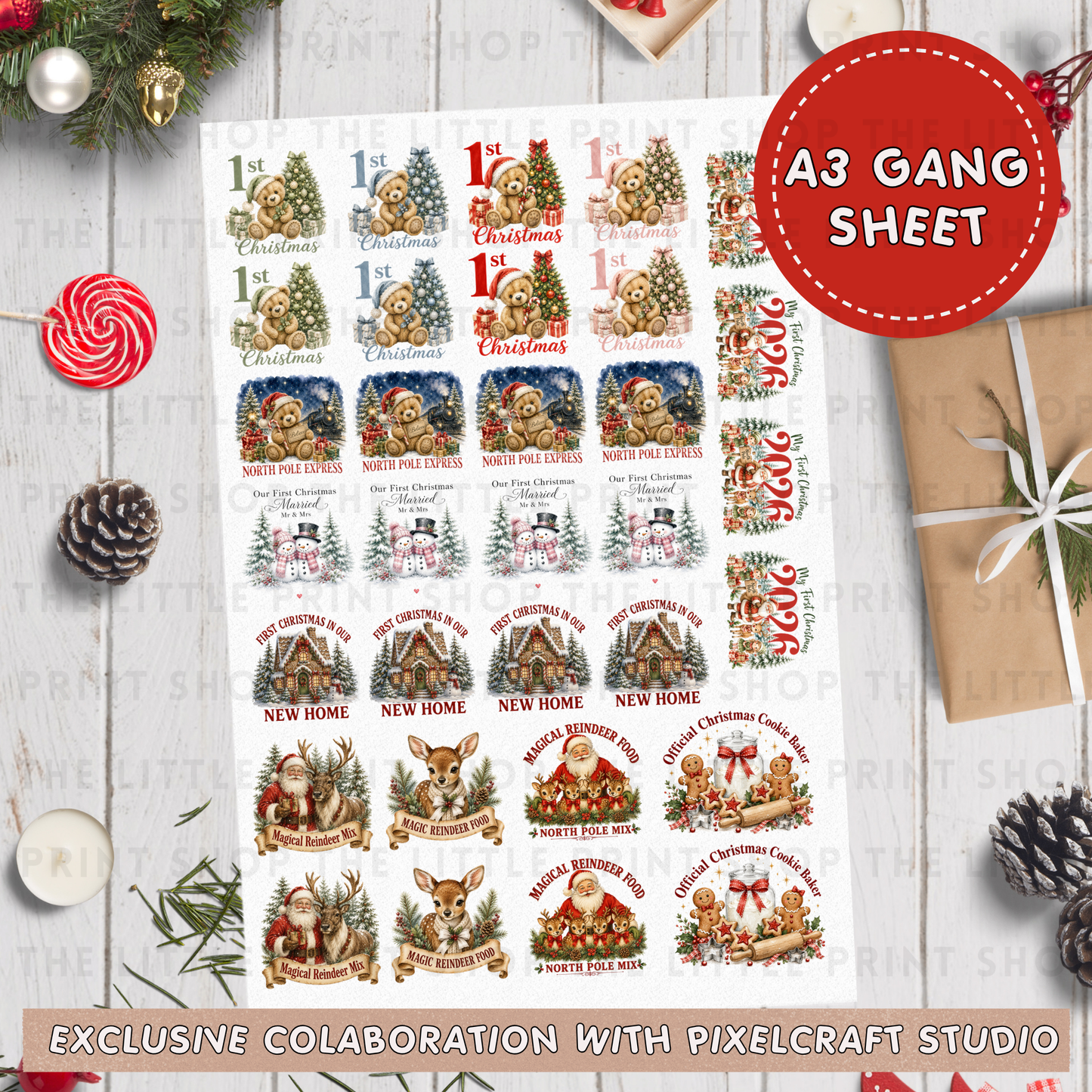 A3 Premade Bauble Decal Sheet