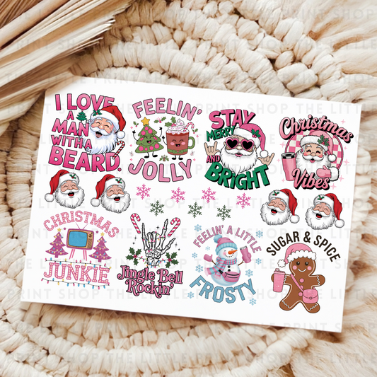 Pink Christmas - UVDTF A4 Transfer Sheet